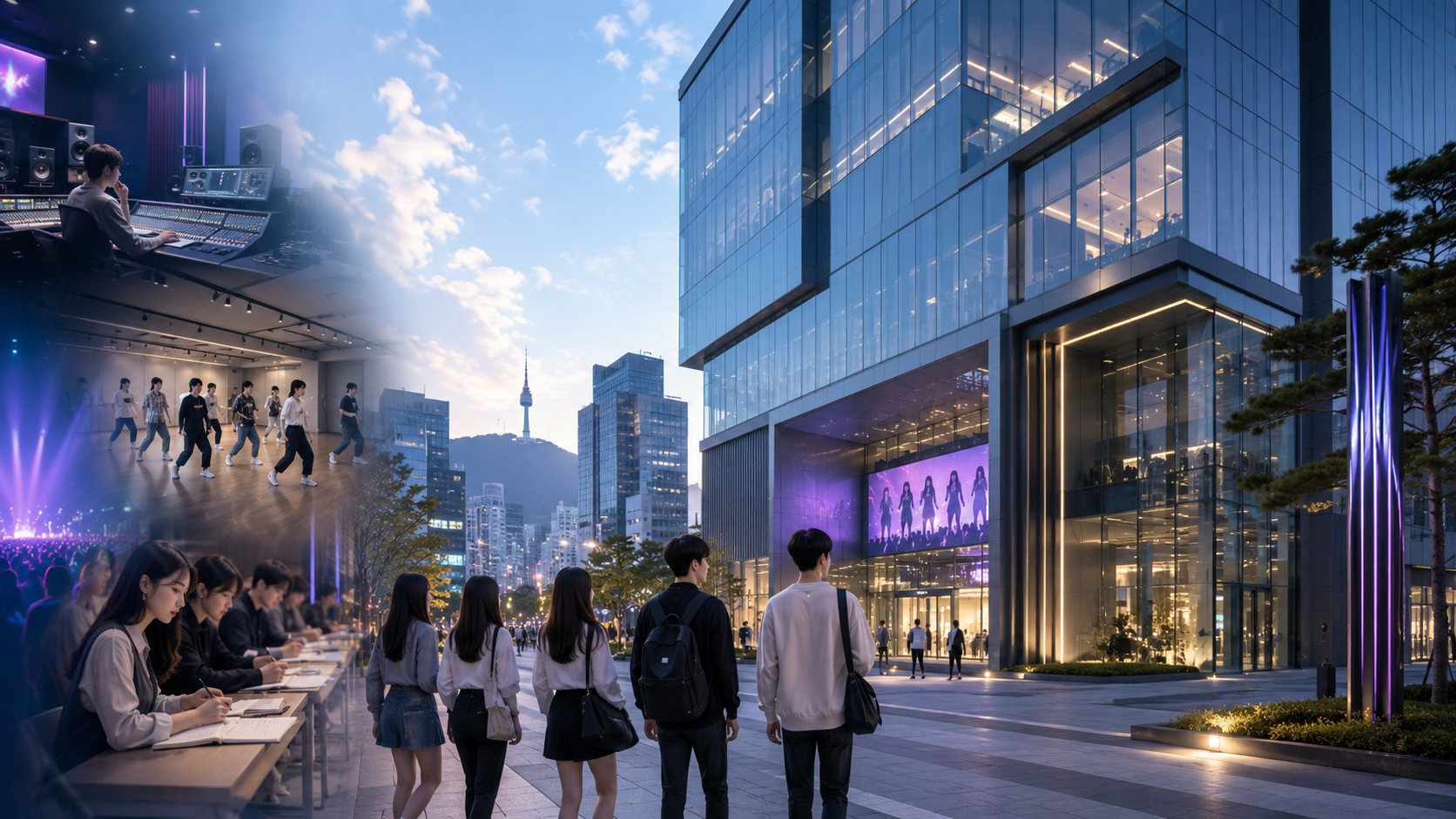韓国のエンターテインメント企業や都市をイメージした風景